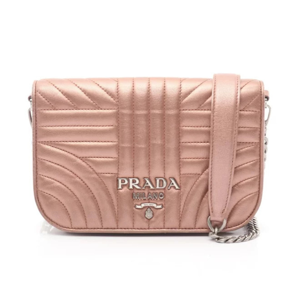 Prada NAPPA IMPUNTURE Shoulder Bag Leather Pink